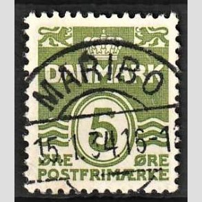 FRIM�RKER DANMARK | 1933 - AFA 199 - B�lgelinie 5 �re gr�n - Lux Stemplet Maribo