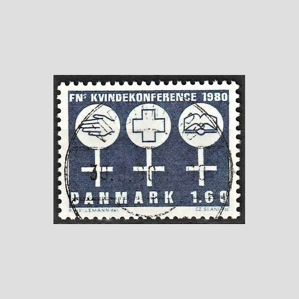 FRIMRKER DANMARK | 1980 - AFA 697 - FNs Kvindekonference - 1,60 Kr. bl - Pragt Stemplet 