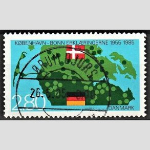 FRIM�RKER DANMARK | 1985 - AFA 826 - K�benhavn-Bonn - 2,80 Kr. flerfarvet - Pragt Stemplet �rum Djurs