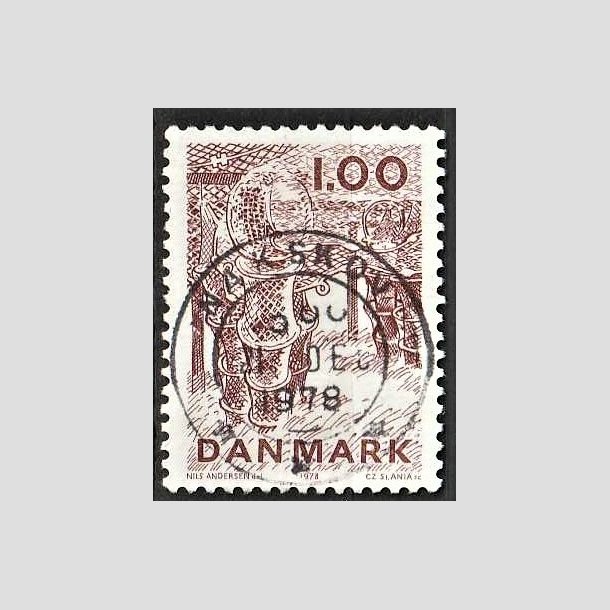 FRIMRKER DANMARK | 1978 - AFA 665 - Dansk fiskeri - 1,00 Kr. rdbrun - Pragt Stemplet Nakskov