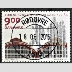 FRIM�RKER DANMARK | 2011 - AFA 1677 - KBH Hovedbaneg�rd 100 �r - 9,00 Kr. flerfarvet - Pragt Stemplet R�dovre