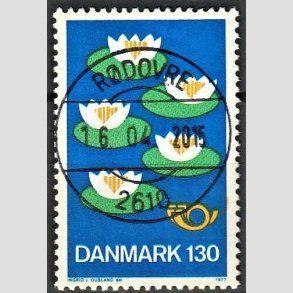 FRIM�RKER DANMARK | 1977 - AFA 632 - Nordisk R�ds 25. session - 130 �re bl�/gr�n/gul - Lux Stemplet R�dovre