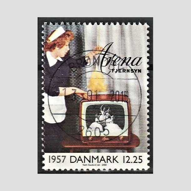 FRIMRKER DANMARK | 2000 - AFA 1260 - 1900-tallet. Serie 3. - 12,25 Kr. Kommunikation 1957 - Pragt Stemplet Brndby