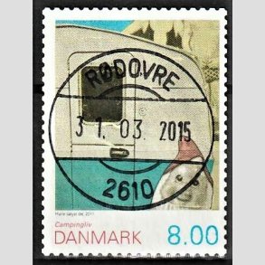 FRIM�RKER DANMARK | 2011 - AFA 1653E - Campingliv - 8,00 Kr. flerfarvet - Lux Stemplet R�dovre