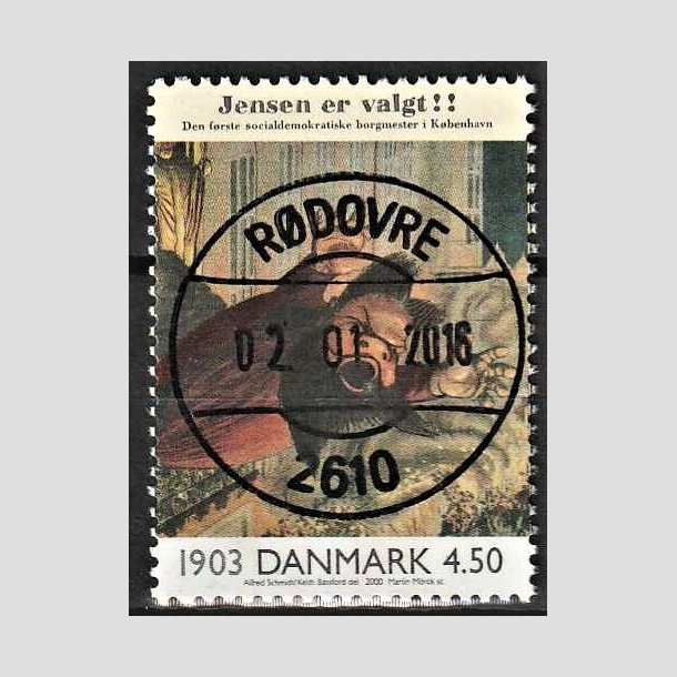 FRIMRKER DANMARK | 2000 - AFA 1236 - 1900-tallet serie 1 - 4,50 Kr. flerfarvet - Pragt Stemplet Rdovre