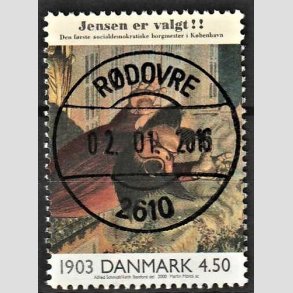 FRIMRKER DANMARK | 2000 - AFA 1236 - 1900-tallet serie 1 - 4,50 Kr. flerfarvet - Pragt Stemplet Rdovre