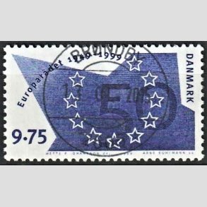 FRIMRKER DANMARK | 1999 - AFA 1211 - Europardet 50 r - 9,75 Kr. bl - Pragt Stemplet