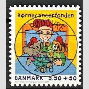 FRIMRKER DANMARK | 2010 - AFA 1605Ea - Brnecanserfonden - 5,50 + 0,50 Kr. flerfarvet - Pragt Stemplet Rdovre