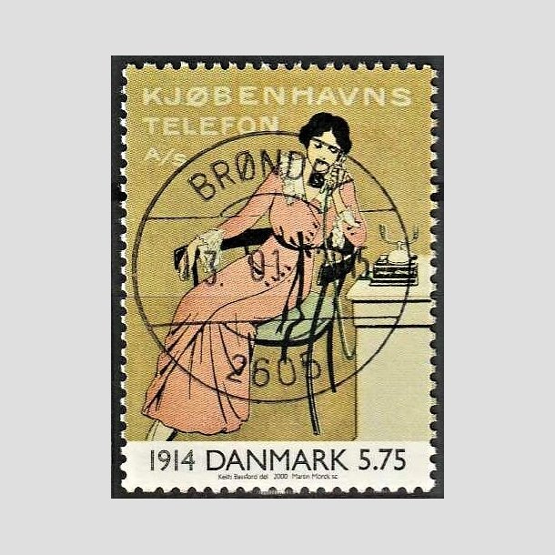 FRIMRKER DANMARK | 2000 - AFA 1238 - 1900-tallet serie 1 - 5,75 Kr. flerfarvet - Pragt Stemplet