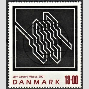 FRIMRKER DANMARK | 2001 - AFA 1292 - Jrn Larsen - 18,00 Kr. flerfarvet - Pragt Stemplet Rdovre