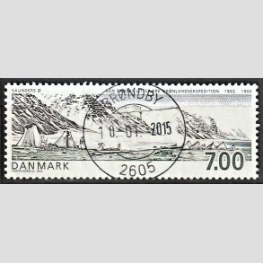 FRIM�RKER DANMARK | 2003 - AFA 1347 - Gr�nlandsekspedition - 7,00 Kr. flerfarvet - Pragt Stemplet