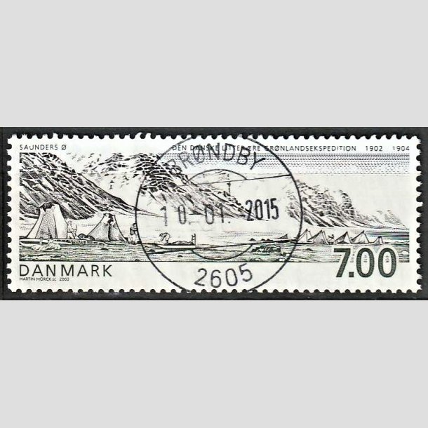 FRIMRKER DANMARK | 2003 - AFA 1347 - Grnlandsekspedition - 7,00 Kr. flerfarvet - Pragt Stemplet