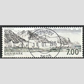 FRIM�RKER DANMARK | 2003 - AFA 1347 - Gr�nlandsekspedition - 7,00 Kr. flerfarvet - Pragt Stemplet