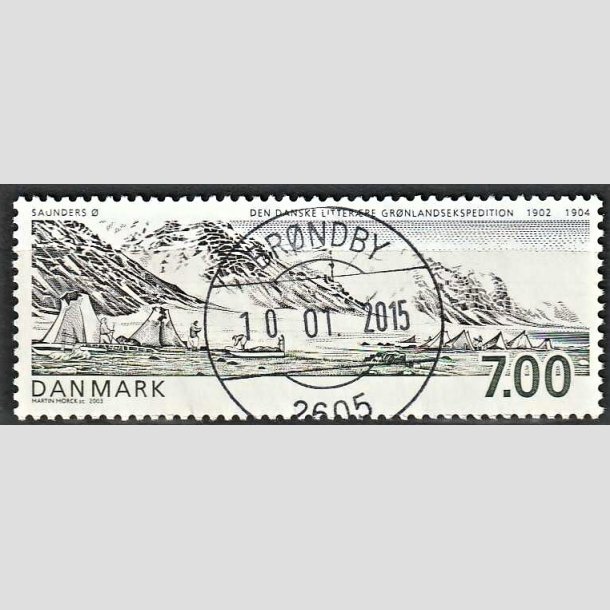 FRIMRKER DANMARK | 2003 - AFA 1347 - Grnlandsekspedition - 7,00 Kr. flerfarvet - Pragt Stemplet