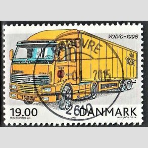 FRIM�RKER DANMARK | 2002 - AFA 1324 - Postk�ret�jer - 19,00 Kr. flerfarvet - Pragt Stemplet 
