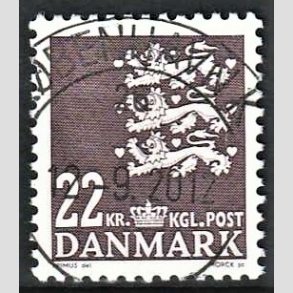 FRIMRKER DANMARK | 2005 - AFA 1415 - Lille Rigsvben - 22 Kr. brunviolet - Pragt Stemplet