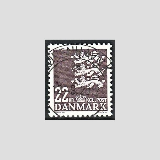 FRIMRKER DANMARK | 2005 - AFA 1415 - Lille Rigsvben - 22 Kr. brunviolet - Pragt Stemplet