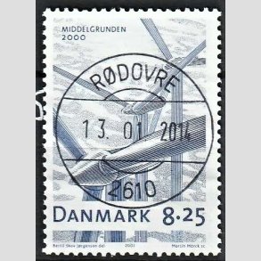 FRIMRKER DANMARK | 2007 - AFA 1495 - Danske vindmller - 8,25 Kr. bl - Pragt Stemplet Rdovre