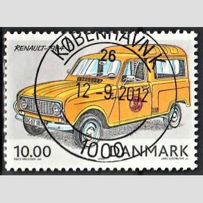 FRIM�RKER DANMARK | 2002 - AFA 1323 - Postk�ret�jer - 10,00 Kr. flerfarvet - Pragt Stemplet