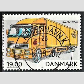 FRIM�RKER DANMARK | 2002 - AFA 1324 - Postk�ret�jer - 19,00 Kr. flerfarvet - Pragt Stemplet 