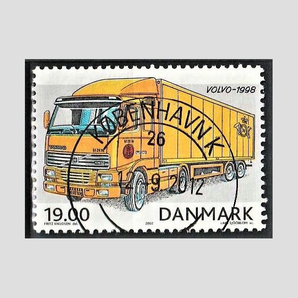 FRIMRKER DANMARK | 2002 - AFA 1324 - Postkretjer - 19,00 Kr. flerfarvet - Pragt Stemplet 