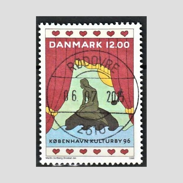 FRIMRKER DANMARK | 1996 - AFA 1110 - Kbenhavn Kulturby 96 - 12,00 Kr. flerfarvet - Pragt Stemplet Rdovre