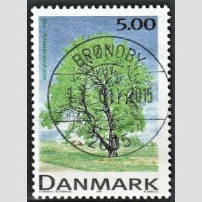 FRIM�RKER DANMARK | 1999 - AFA 1197 - Danske l�vtr�er - 5,00 Kr. flerfarvet - Pragt Stemplet