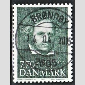 FRIM�RKER DANMARK | 1989 - AFA 945 - B. S. Ingemann - 7,70 Kr. gr�n - Pragt Stemplet 