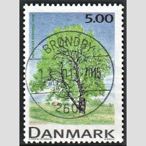 FRIM�RKER DANMARK | 1999 - AFA 1197 - Danske l�vtr�er - 5,00 Kr. flerfarvet - Pragt Stemplet