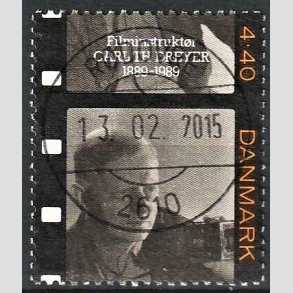 FRIM�RKER DANMARK | 1989 - AFA 948 - Dansk film - 4,40 Kr. sort/orange/brunlig - Lux Stemplet 