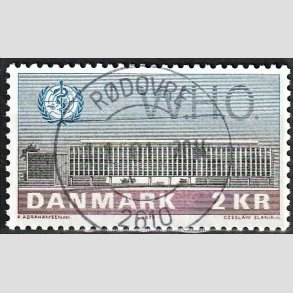 FRIM�RKER DANMARK | 1972 - AFA 533 - W.H.O - 2 Kr. bl�/r�d/gr�n - Lux Stemplet R�dovre
