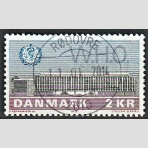 FRIM�RKER DANMARK | 1972 - AFA 533 - W.H.O - 2 Kr. bl�/r�d/gr�n - Lux Stemplet R�dovre