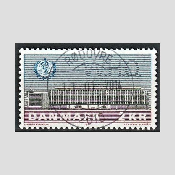 FRIMRKER DANMARK | 1972 - AFA 533 - W.H.O - 2 Kr. bl/rd/grn - Lux Stemplet Rdovre