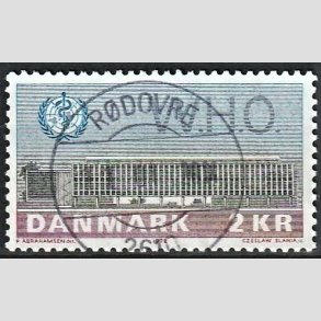 FRIM�RKER DANMARK | 1972 - AFA 533 - W.H.O - 2 Kr. bl�/r�d/gr�n - Lux Stemplet R�dovre