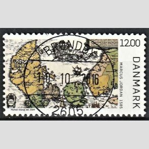 FRIM�RKER DANMARK | 2009 - AFA 1587 - Gamle Danmarkskort - 12,00 Kr. flerfarvet - Lux Stemplet