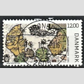 FRIM�RKER DANMARK | 2009 - AFA 1587 - Gamle Danmarkskort - 12,00 Kr. flerfarvet - Lux Stemplet