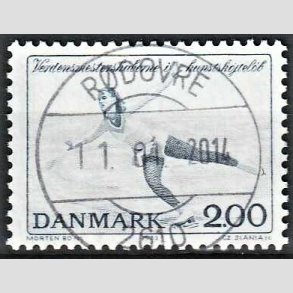 FRIM�RKER DANMARK | 1982 - AFA 745 - WM i kunstsk�jtel�b - 2 Kr. bl� - Pragt Stemplet