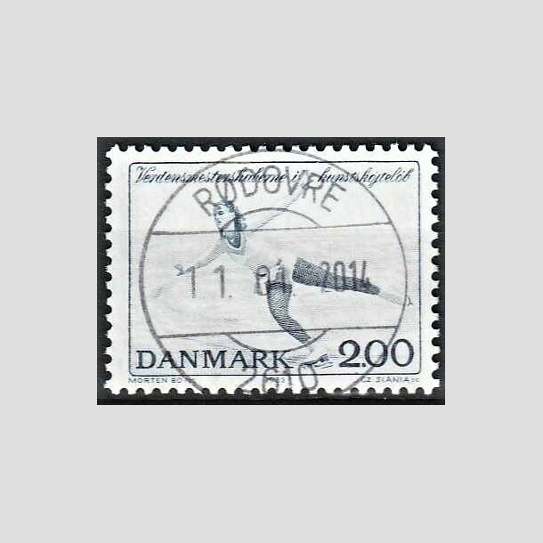 FRIMRKER DANMARK | 1982 - AFA 745 - WM i kunstskjtelb - 2 Kr. bl - Pragt Stemplet