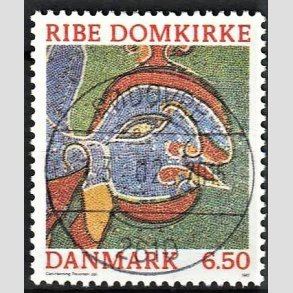 FRIM�RKER DANMARK | 1987 - AFA 881 - Ribe Domkirke - 6,50 Kr. flerfarvet - Pragt Stemplet 