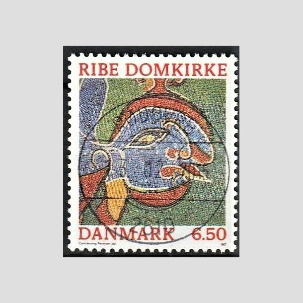 FRIMRKER DANMARK | 1987 - AFA 881 - Ribe Domkirke - 6,50 Kr. flerfarvet - Pragt Stemplet 