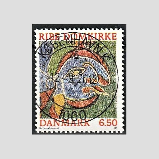 FRIMRKER DANMARK | 1987 - AFA 881 - Ribe Domkirke - 6,50 Kr. flerfarvet - Pragt Stemplet 