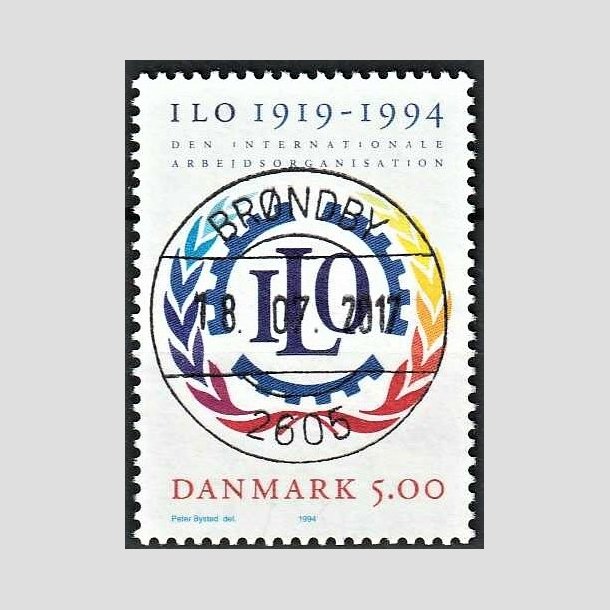 FRIMRKER DANMARK | 1994 - AFA 1075 - ILO 75 r - 5,00 Kr. flerfarvet - Pragt Stemplet