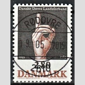 FRIM�RKER DANMARK | 1985 - AFA 844 - D�ves Landsforbund 50 �r - 2,80 Kr. flerfarvet - Pragt Stemplet R�dovre