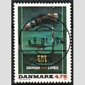 FRIM�RKER DANMARK | 1991 - AFA 1001 - Dansk Plakatkunst - 4,75 Kr. flerfarvet - Pragt Stemplet