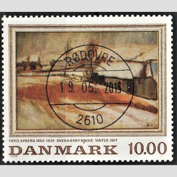 FRIMRKER DANMARK | 1988 - AFA 922 - Fritz Syberg - 10,00 Kr. flerfarvet - Lux Stemplet Rdovre