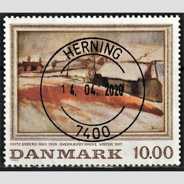 FRIMRKER DANMARK | 1988 - AFA 922 - Fritz Syberg - 10,00 Kr. flerfarvet - Lux Stemplet Herning