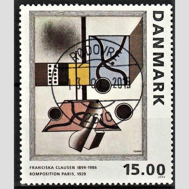 FRIMRKER DANMARK | 1993 - AFA 1058 - Maleriserie 6. - 15,00 Kr. Franciska Clausen - Lux stemplet Rdovre