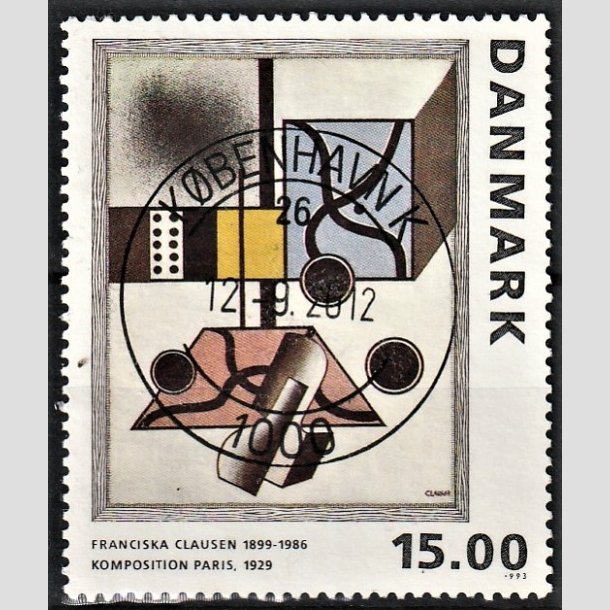 FRIMRKER DANMARK | 1993 - AFA 1058 - Maleriserie 6. - 15,00 Kr. Franciska Clausen - Lux stemplet Kbenhavn K