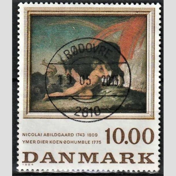 FRIMRKER DANMARK | 1984 - AFA 817 - N. Abildgaard - 10,00 Kr. flerfarvet - Pragt Stemplet Rdovre