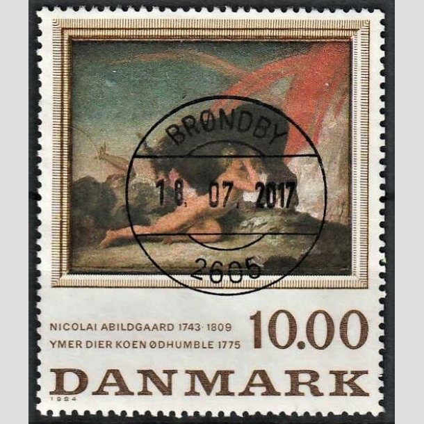 FRIMRKER DANMARK | 1984 - AFA 817 - N. Abildgaard - 10,00 Kr. flerfarvet - Pragt Stemplet Brndby